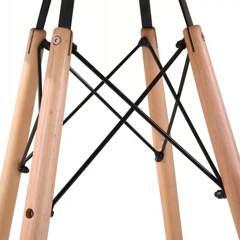 Set 4 scaune de bucatarie, design scandinav modern, sezut cu burete, negru