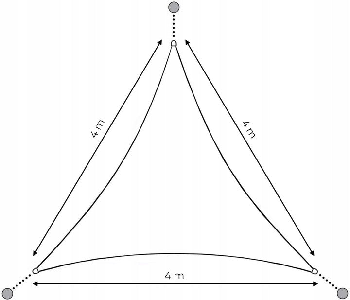 Prelata solara triunghiulara 400x400x400 cm, impermeabila, protectie UV, poliester 180g/mp, bej