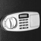 Seif electronic standard cu cifru si cheie, 350x500x360 mm, Otel, Negru