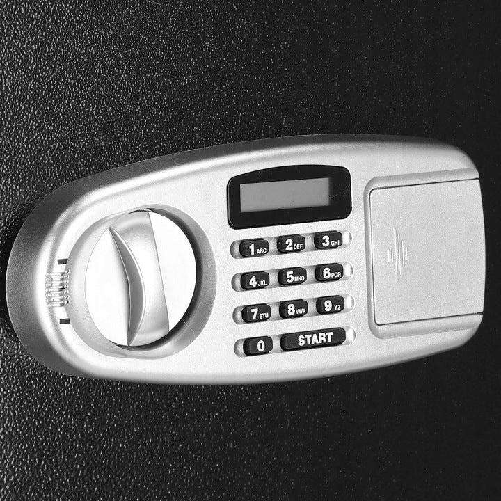 Seif electronic standard cu cifru si cheie, 350x500x360 mm, Otel, Negru