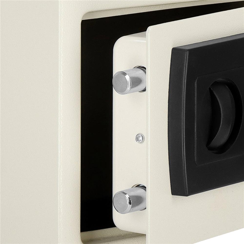 Seif electronic standard cu cifru si cheie, 200x300x200 mm, Otel, Bej