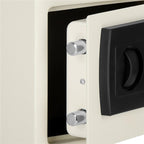 Seif electronic standard cu cifru si cheie, 200x300x200 mm, Otel, Bej