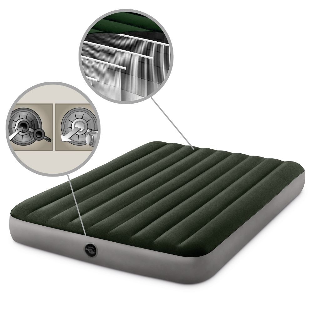 Saltea Intex Prestige Airbed Queen Dura-Beam pompa inclusa, 152x203x25cm