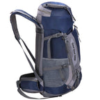 Rucsac tactic militar pentru drumetie, cu husa de ploaie, 60 litri, 25 kg, 70x40x24 cm, gri albastru