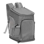 Rucsac transport animale talie mica-medie, maxim 12 kg, buzunare laterale, 39x28x27 cm, gri