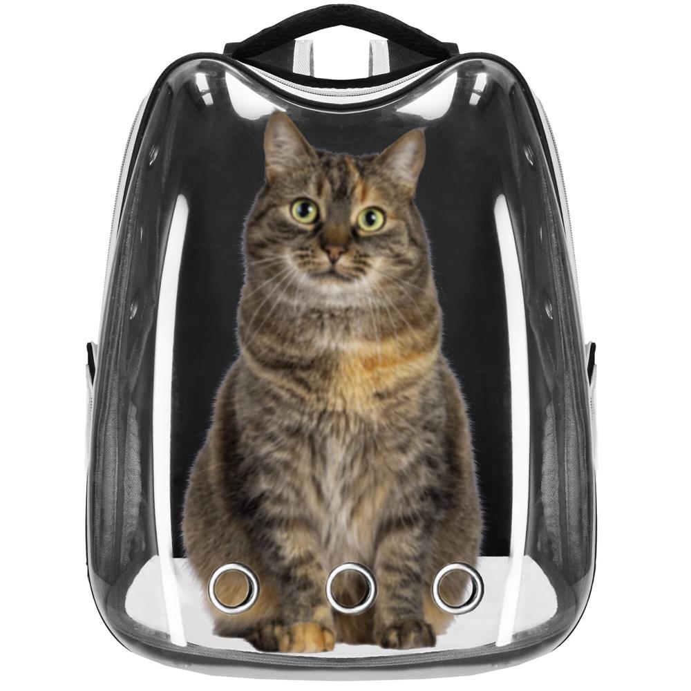 Rucsac transport animale talie mica-medie, maxim 12 kg, hublou panoramic transparent, buzunare laterale, negru