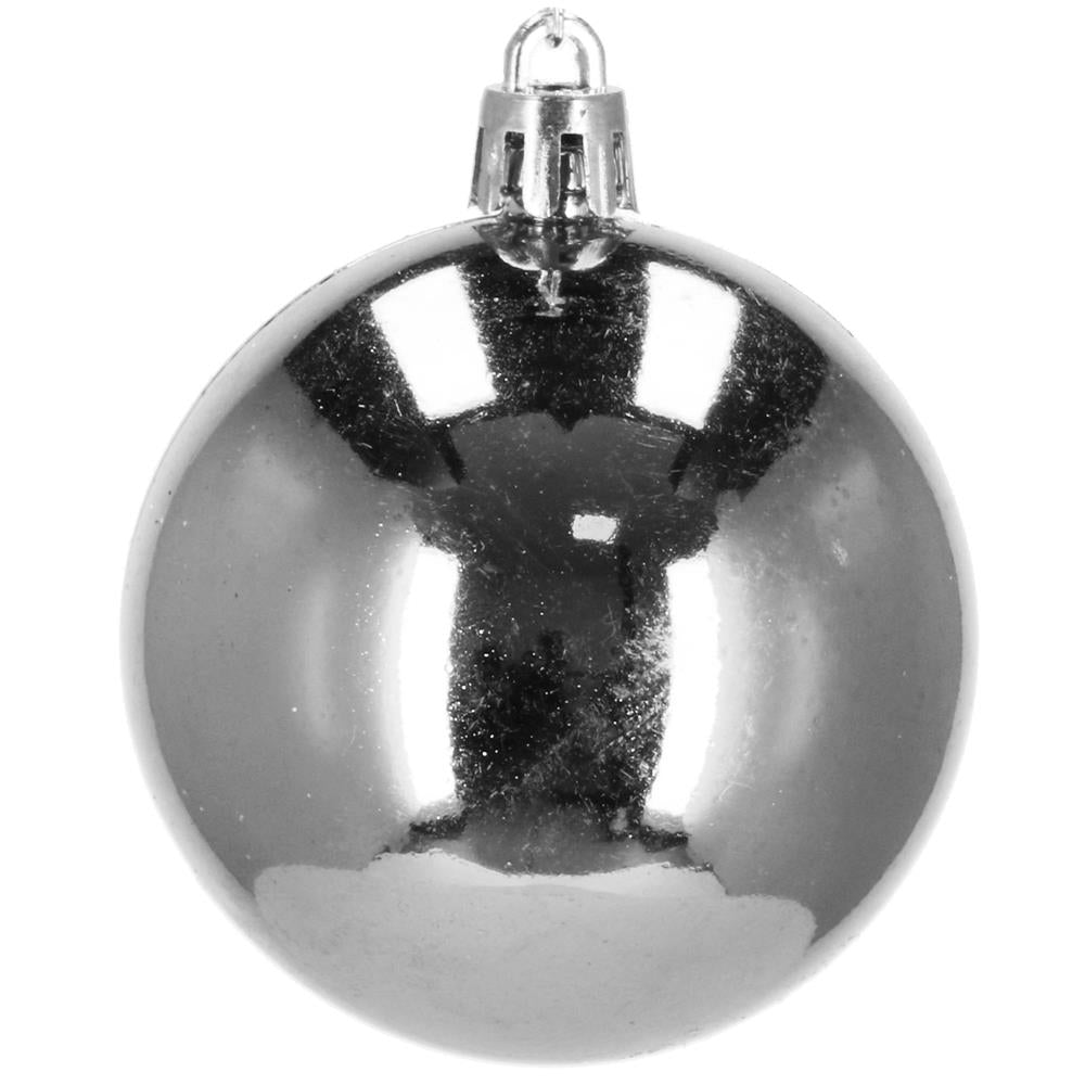 Set globuri de Craciun, 20 bucati, 3 modele, 4cm, argintiu