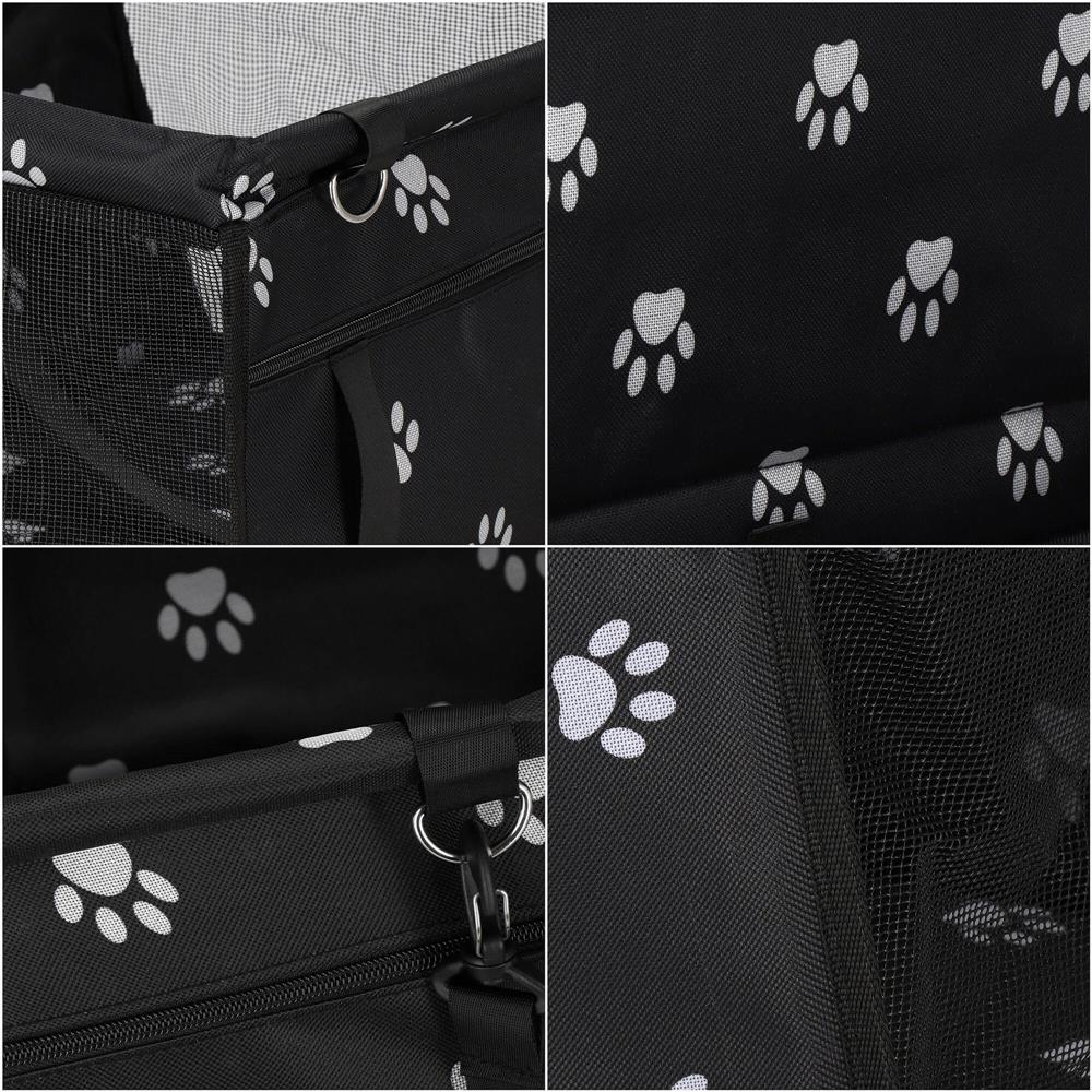 Geanta auto de transport animale de companie, caini si pisci, negru, 40x43x30cm