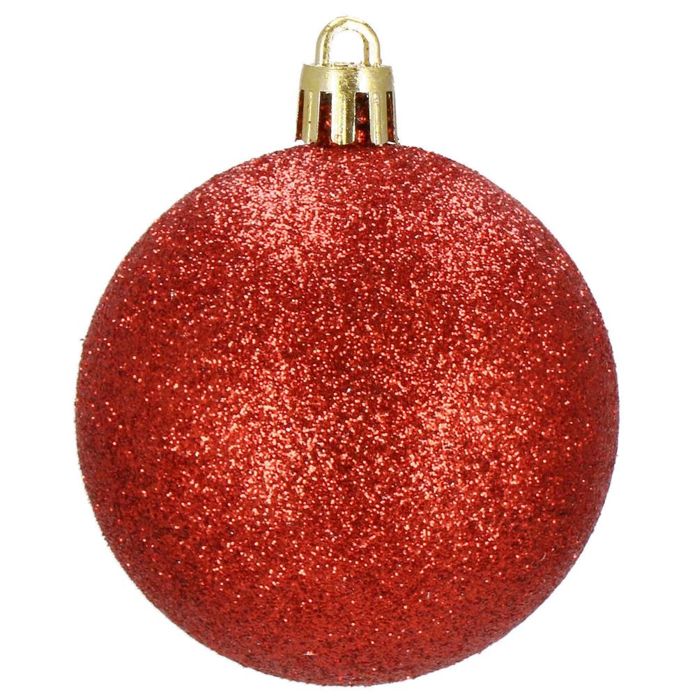 Set globuri de Craciun, 20 bucati, 3 modele, 4cm, rosu