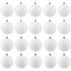 Set globuri de Craciun, 20 bucati, 8cm, alb perlat