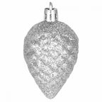 Set globuri si decoratiuni de Craciun, 51 piese, diverse dimensiuni, argintiu