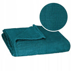 Patura pufoasa pentru 2 persoane, 2 fete, model in relief, 160x200cm, verde marin