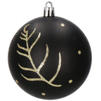 Set globuri de Craciun, 16 bucati, 8cm, 6 modele, negru auriu