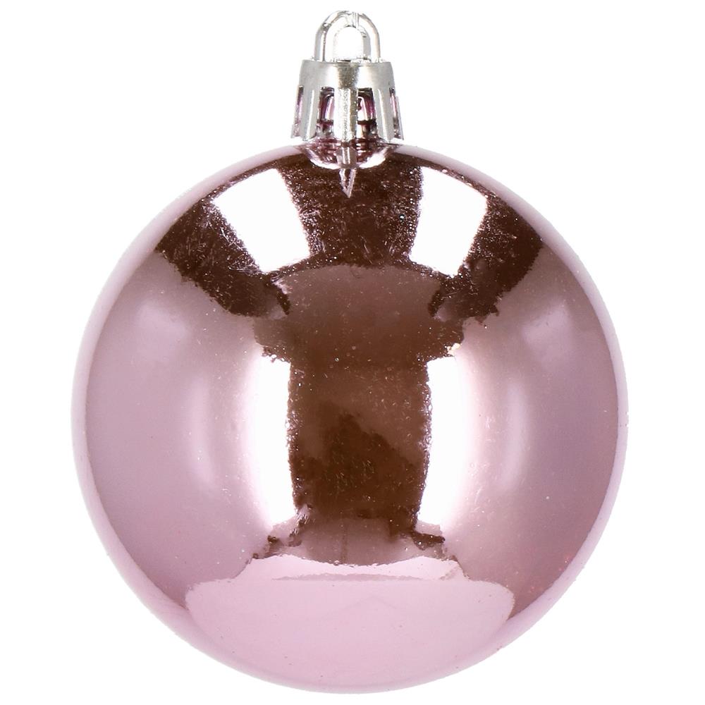 Set globuri de Craciun, 20 bucati, 3 modele, 4cm, roz