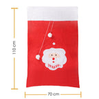 Sac de cadouri pentru Mos Craciun, 110x70cm, rosu