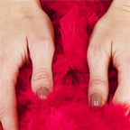 Ghirlanda pentru decor sau bradul de Craciun, model puf si pene, rosu intens, 180cm