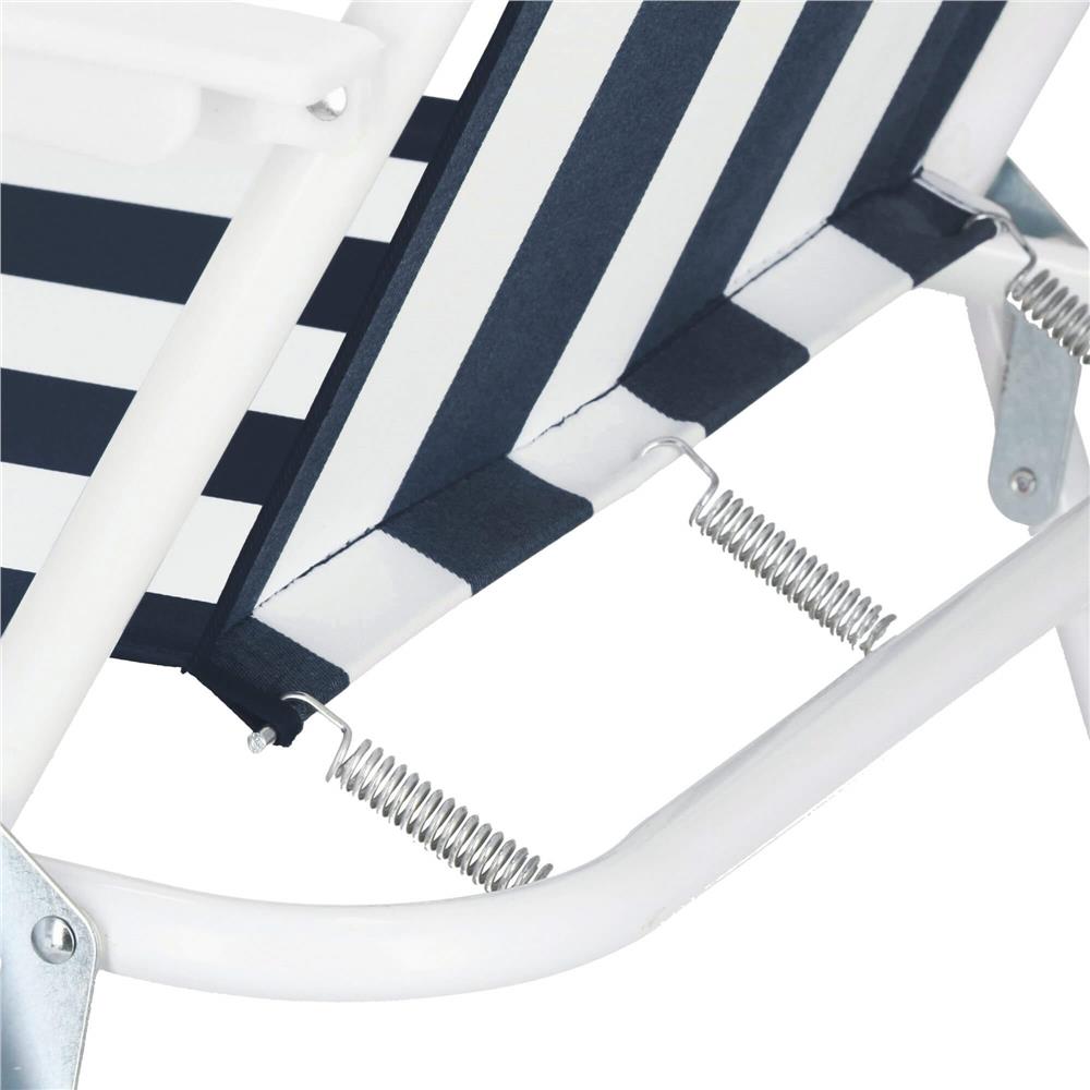 Scaun de plaja  GC050, pliabil, 100kg, 52x74cm, alb albastru