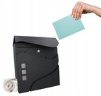 Cutie postala de exterior, pentru gard sau perete, din otel zincat, cu incuietoare, 37x11x37cm, gri inchis