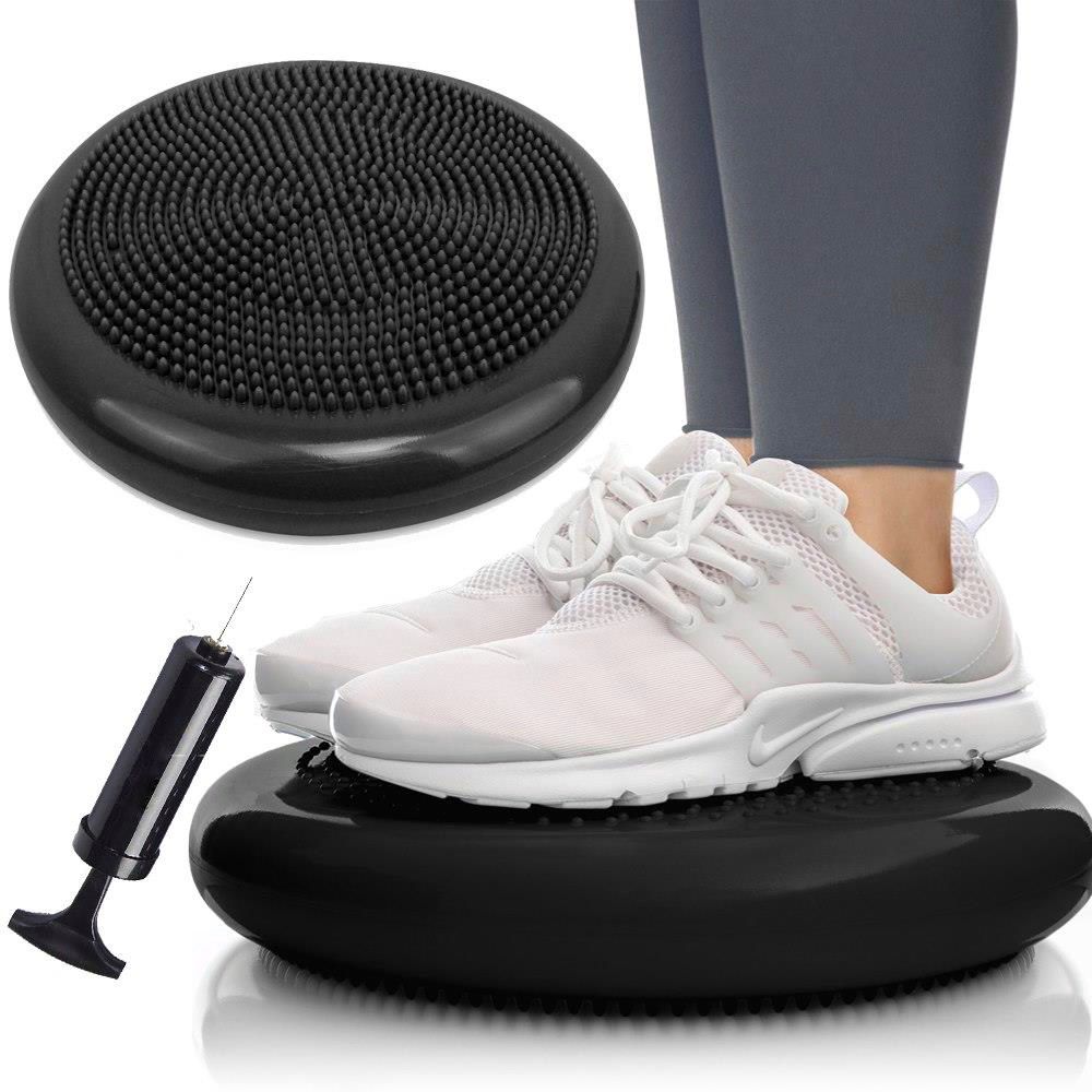 Perna fitness pentru echilibru, diametru 34cm, pompa inclusa, neagra