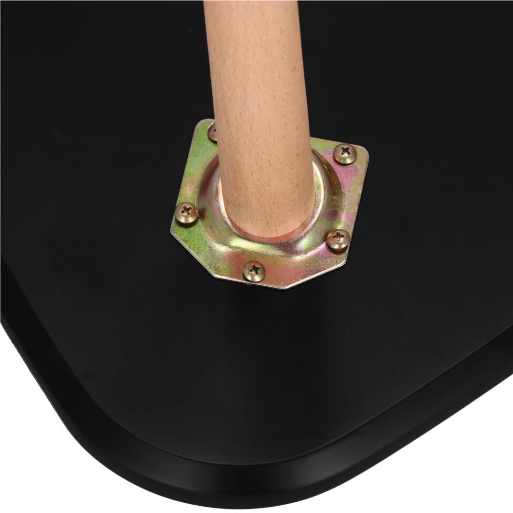 Set 2 mese de cafea, ovale, 54x45 cm si 41x40 cm, Blat MDF, Picioare lemn, Negru