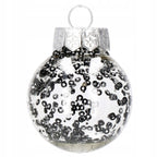 Set globuri de Craciun Inedit, 24 bucati, 5cm, transparente cu interior negru