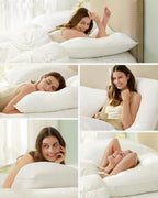 SONGMICS Set de 2 perne cu suprafata moale, 80x80 cm, umplutura 1500 g, alb