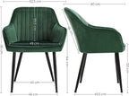 SONGMICS Scaun living tapitat din catifea cu cotiere, sarcina 120 kg, 63x60x85 cm, verde