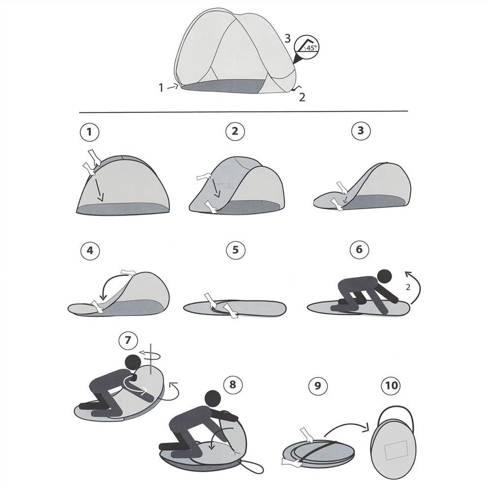 Cort plaja si picnic semi-deschis , protectie UV, 150x120x110cm, albastru