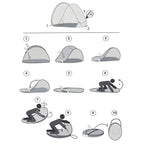 Cort plaja si picnic semi-deschis , protectie UV, 150x120x110cm, albastru