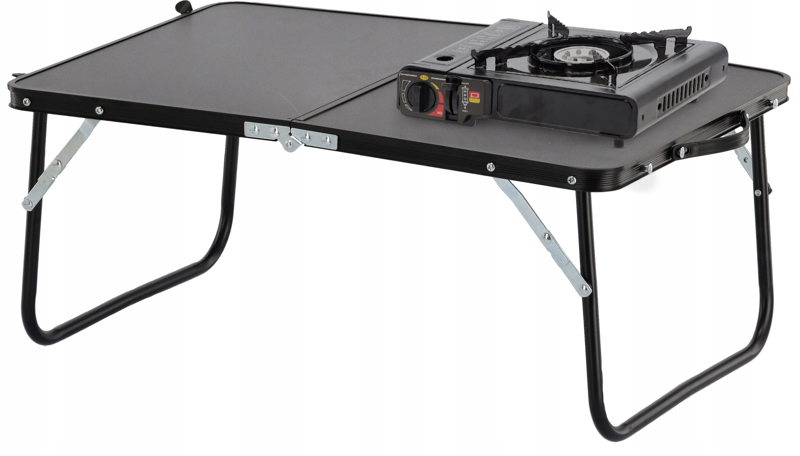 Masa pliabila metalica pentru gradina, plaja sau picnic, blat MDF, 60x42x27cm