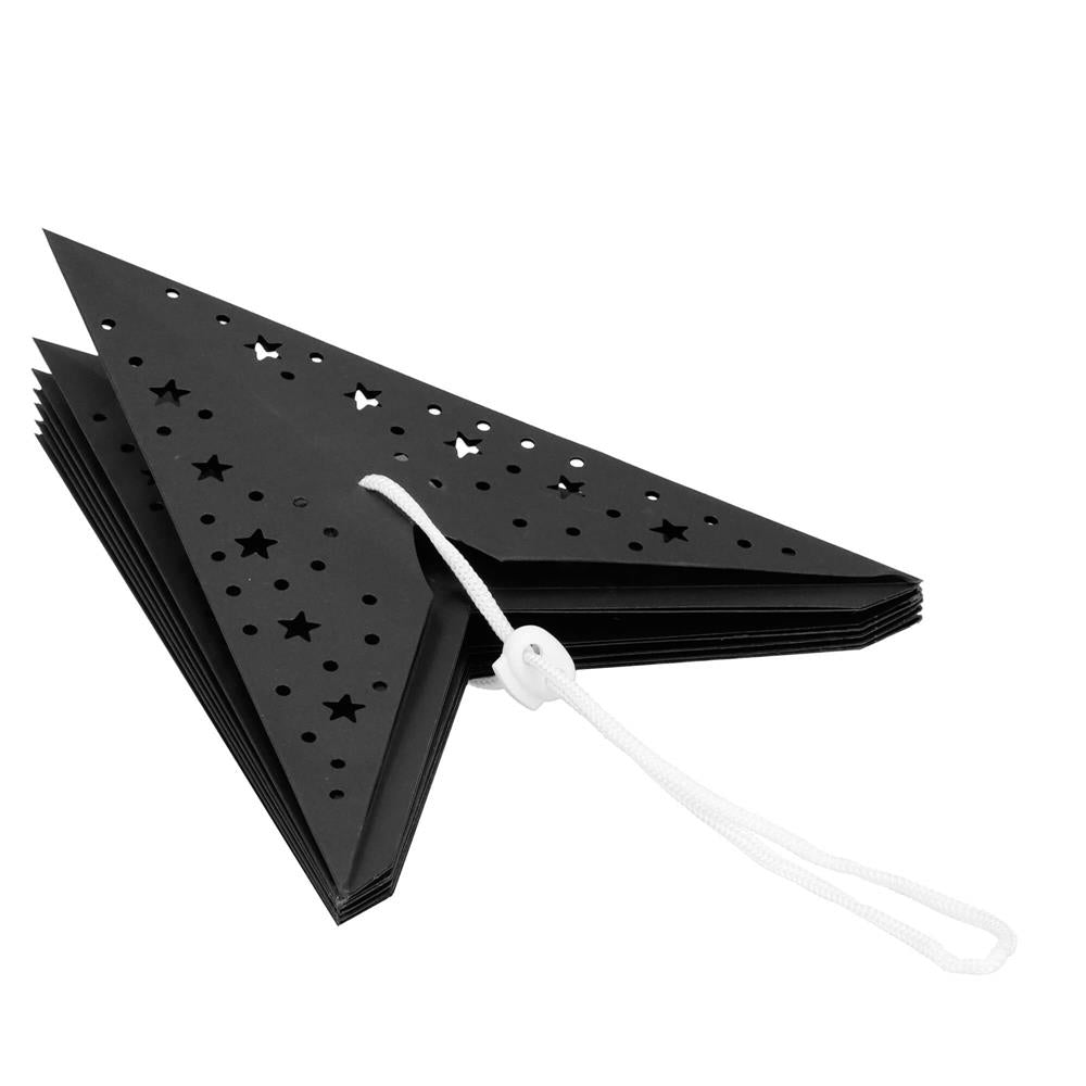 Stea decorativa 3D din hartie ajurata, 50cm, neagra