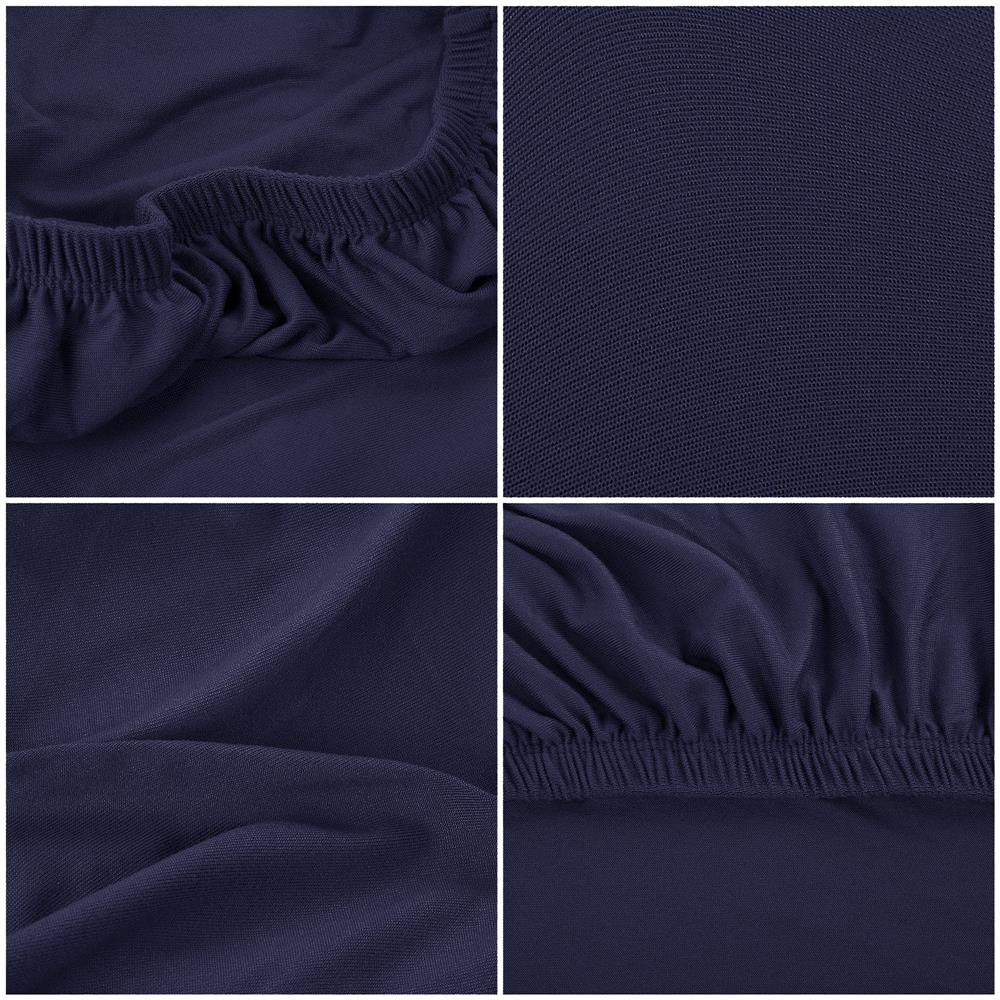 Set 4 huse universale pentru scaun, marime universala, poliester si spandex, 45 x 60 cm, bleumarin