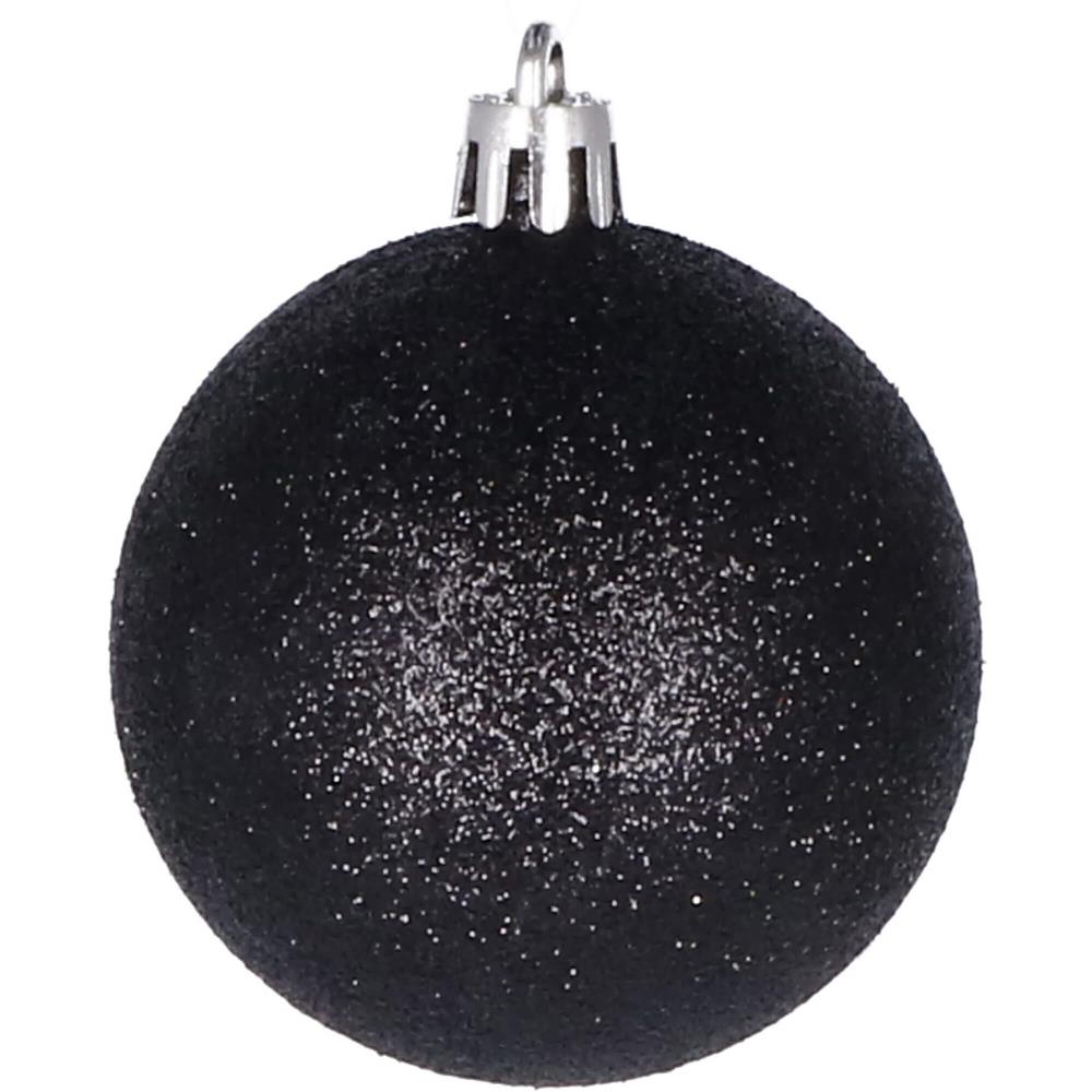 Set globuri de Craciun, 20 bucati, 5 modele, 6cm, negru