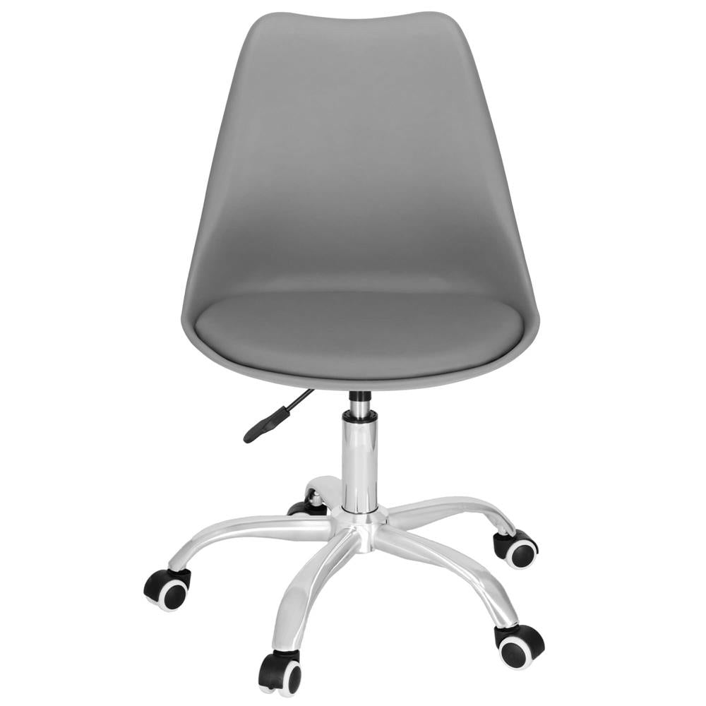 Scaun de birou ergonomic, piele ecologica, 150kg, baza otel, gri