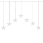 (DL) Ghirlanda luminoasa tip perdea cu stelute 72 LED-uri, 2m, pentru interior/exterior, iluminare alb