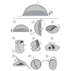 Cort plaja si picnic semi-deschis , protectie UV, 200x120x110cm, portocaliu gri