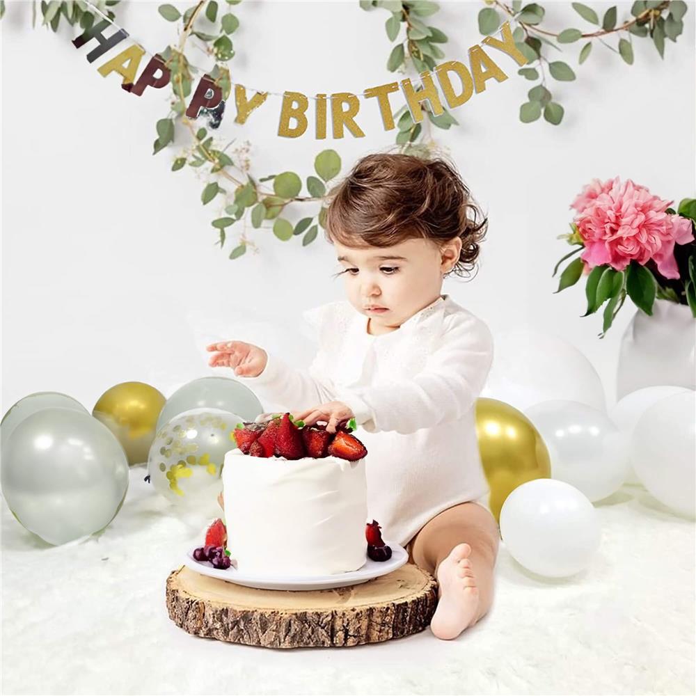 Set 50 baloane pentru petrecere, 40cm, alb, auriu, verde menta