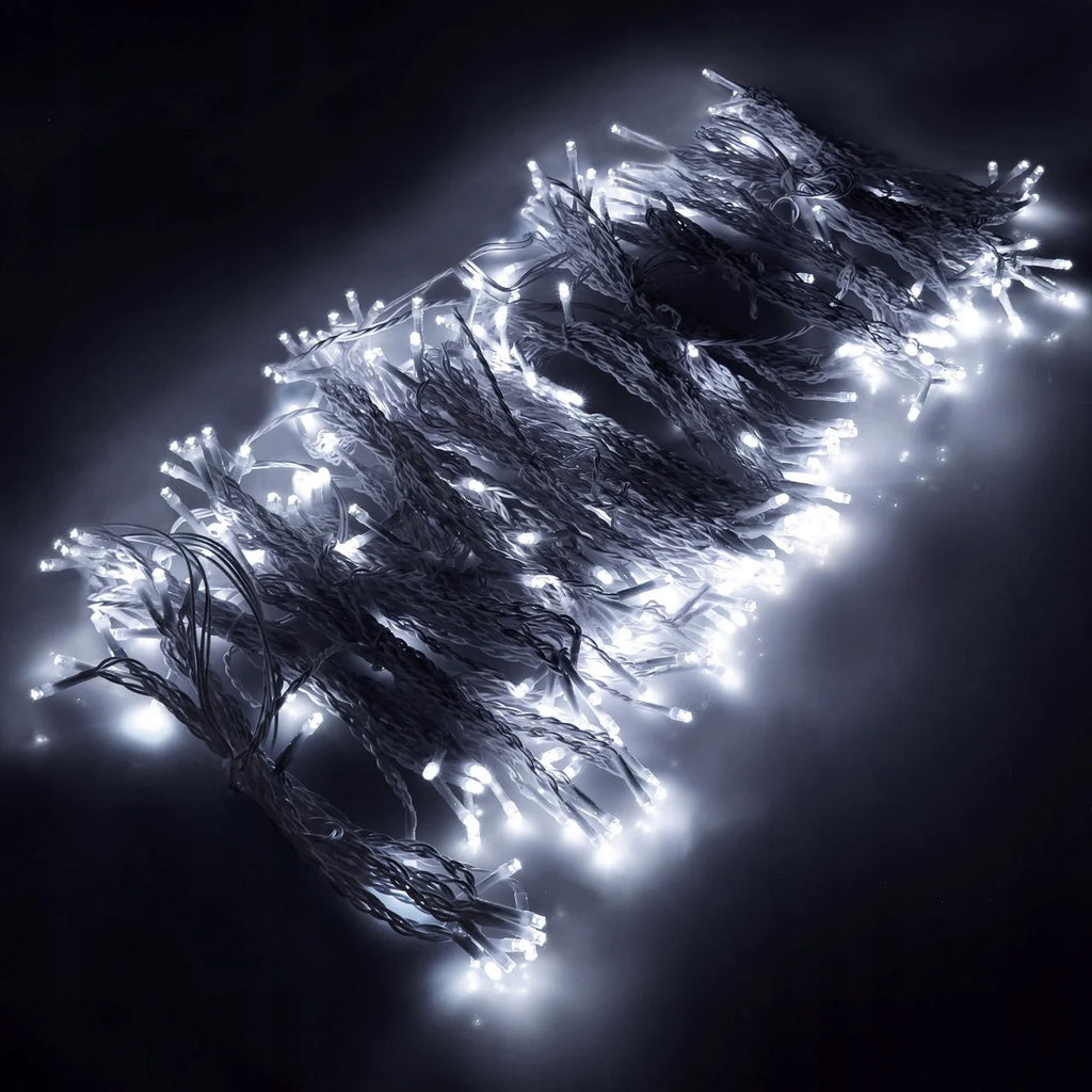 Ghirlanda luminoasa 300 LED-uri, 3m, pentru interior/exterior, telecomanda, iluminare alba