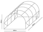 Sera de gradina, tip tunel cu cadru metalic, 300x600cm, verde, 18 mp