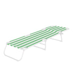 Sezlong pliant , 186 x 56 cm, pentru plaja sau gradina, alb verde, capacitate 110kg