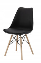 Set 4 scaune de bucatarie, design scandinav modern, sezut cu burete, negru