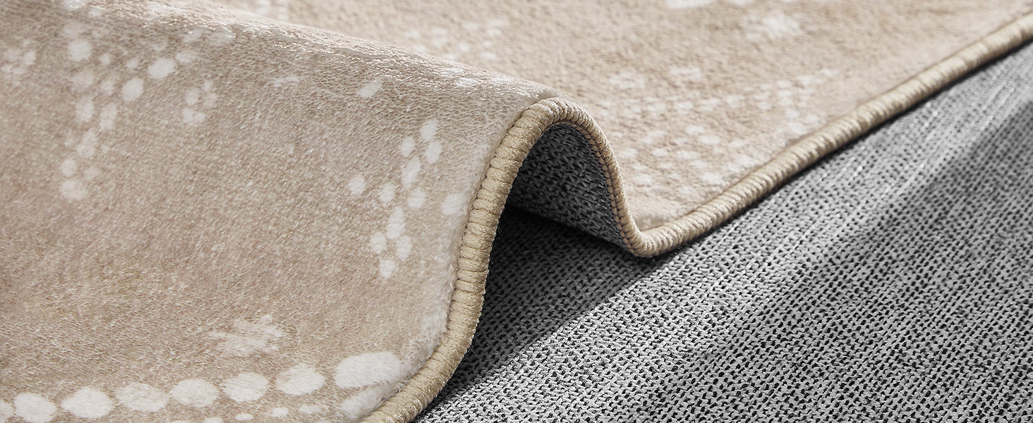 SONGMICS Covor decorativ antiderapant, stil boho, lavabil la masina, 80×150 cm, bej cappuccino