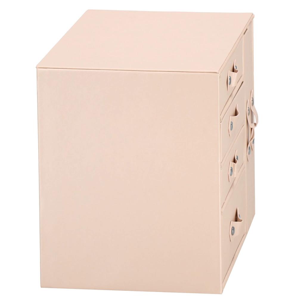 (DL) Cutie depozitare si organizare bijuterii, piele ecologica + velur, 26 x 22 x 18 cm, roz