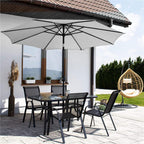 Umbrela terasa gradina, cu manivela si inclinare, diametru 300cm, Gri deschis