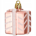 Set globuri si decoratiuni de Craciun, 77 piese, diverse dimensiuni, roz auriu