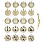 Set globuri de Craciun, 20 bucati, 5 modele, 6cm, auriu
