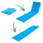 Sezlong de plaja pliabil, spatar cu cadru metalic, reglabil, 150x47x48 cm, albastru