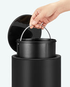 SONGMICS Cos de gunoi pentru baie, cu pedala si soft-close, 3 litri, negru