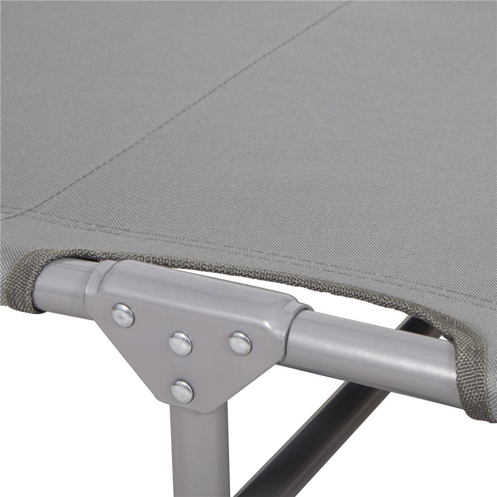 Sezlong pliabil cu parasolar, 188x57x38cm, sarcina 120kg, gri