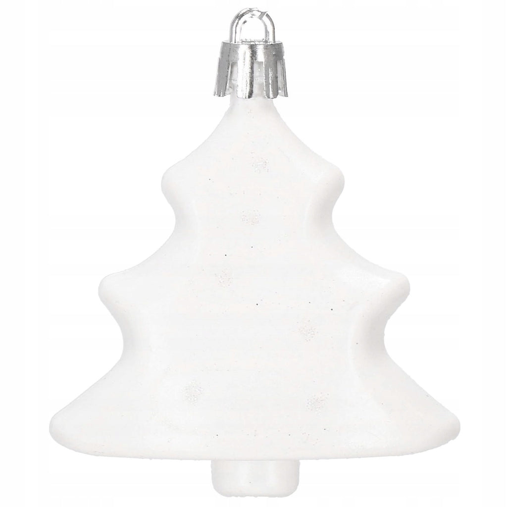 Set globuri si decoratiuni de Craciun, 72 piese, diverse dimensiuni, alb